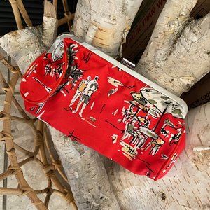 Pink Vacation Print Clutch